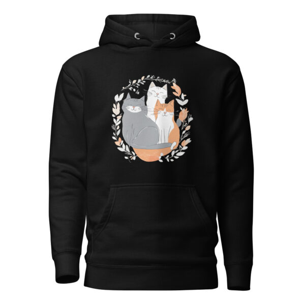 Cat Trio Unisex Hoodie - Image 2