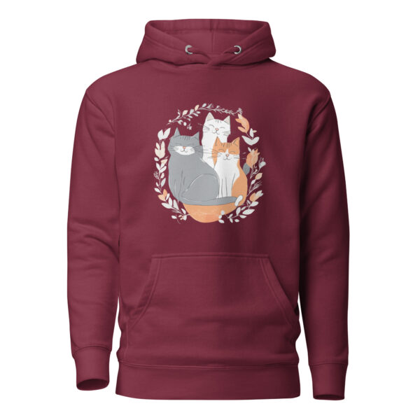 Cat Trio Unisex Hoodie - Image 3