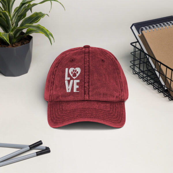 Love Animals Vintage Cotton Twill Cap - Image 3
