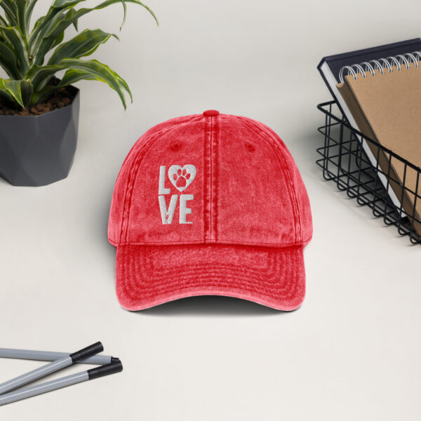 Love Animals Vintage Cotton Twill Cap - Image 4